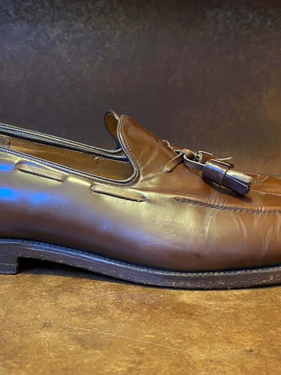 Vintage Alan McAfee London England Bullock Jones Brown Leather Tassel Loafers 11 main image 5